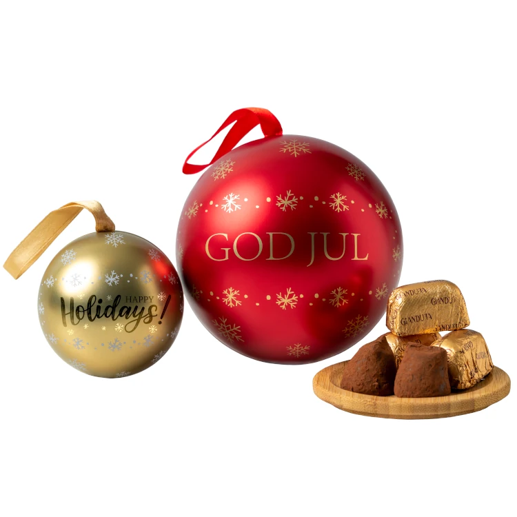 Julkulor metall med choklad